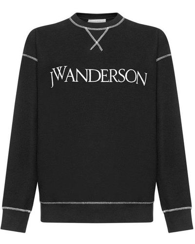 JW Anderson Logo Cotton Sweatshirt - Black