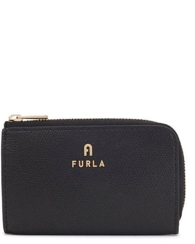 Furla Logo Plaque Zipped Wallet - Black