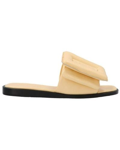 Boyy Oversized Puffy Buckle Sandals - Natural