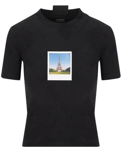 Balenciaga Paris By Day Tight Short-sleeved T-shirt - Black
