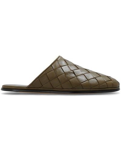 Bottega Veneta Sunday Woven Slides - Brown