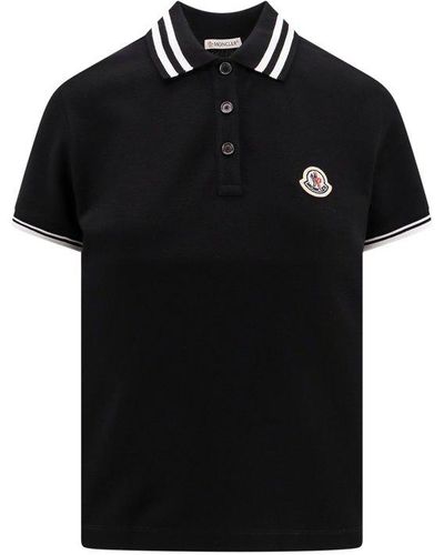 Moncler Polo Shirt With Logo - Black