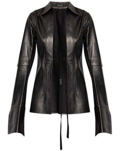 Ann Demeulemeester Leather Shirt - Black