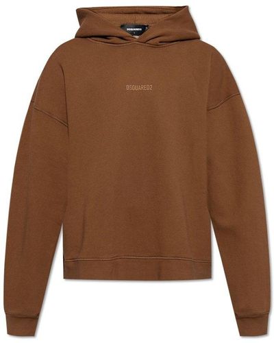 DSquared² Logo Patch Hoodie - Brown