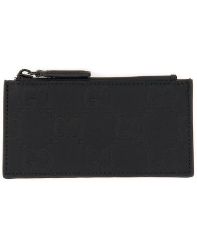 Gucci GG Supreme Zipped Card Holder - Black