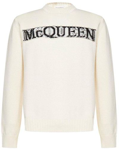 Alexander McQueen Logo Cotton Jumper - White