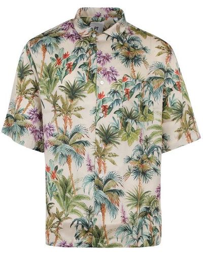 PT Torino Allover Graphic Printed Short-sleeved Shirt - Multicolour
