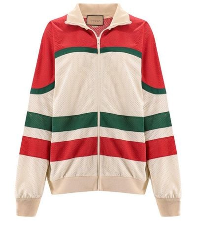 Gucci GG Zip-up Long-sleeved Jacket - Red