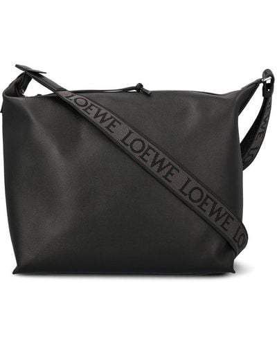 Loewe Cubi Jacquard Strap Crossbody Bag - Black