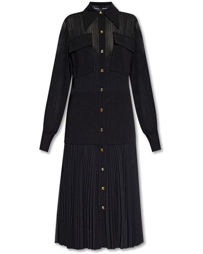 Proenza Schouler Long-sleeved Pleated Dress - Black