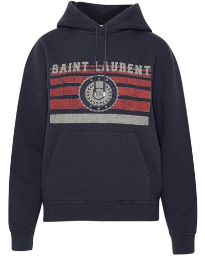 Saint Laurent Blue Cotton Sweatshirt