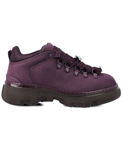 Burberry Lace-up Trek Boots - Purple