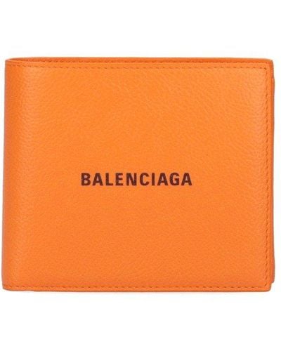 Balenciaga Cash Square Folded Coin Wallet - Orange