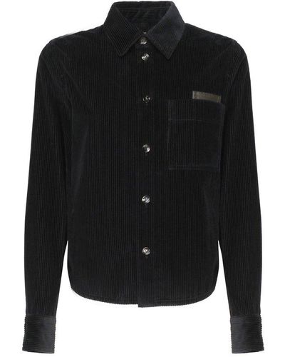Bottega Veneta Buttoned Corduroy Shirt - Black