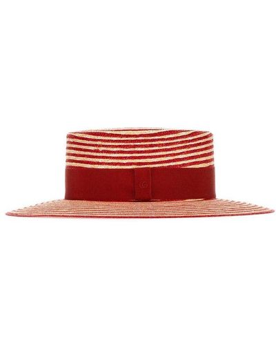 Gucci Striped Wide Brim Hat - Red