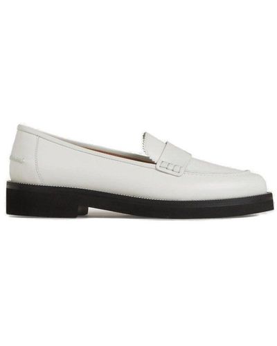Aquazzura Aqua Round Toe Slip-on Loafers - White