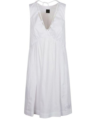 Pinko Avengers V-neck Mini Dress - White