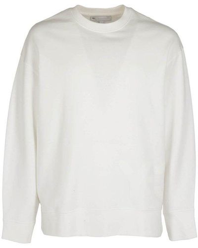 Y-3 Long Sleeved Crewneck Sweatshirt - White