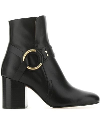 Chloé Block Heel Boots - Black