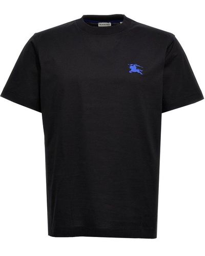 Burberry Logo Embroidery T-Shirt - Black