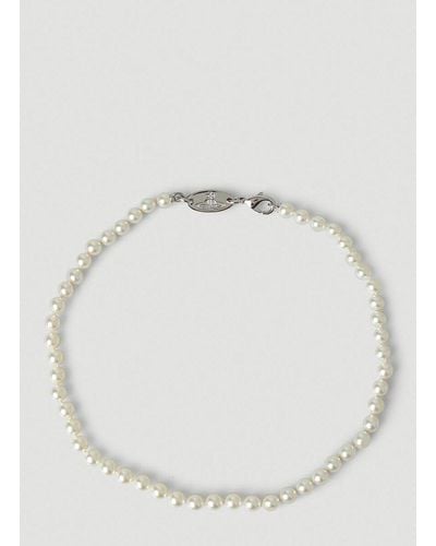 Vivienne Westwood Logo Engraved Embellished Necklace - White
