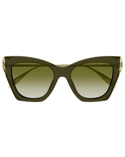 Alexander McQueen Cat-eye Frame Sunglasses - Green