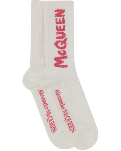 Alexander McQueen Graffiti Logo Socks - Pink