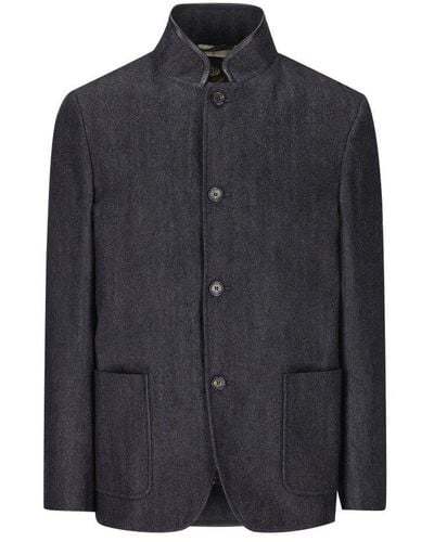 Loro Piana Long Sleeved Button-up Jacket - Black