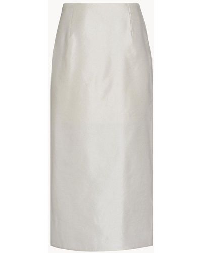 The Row Kanita Side Slit Midi Skirt - White