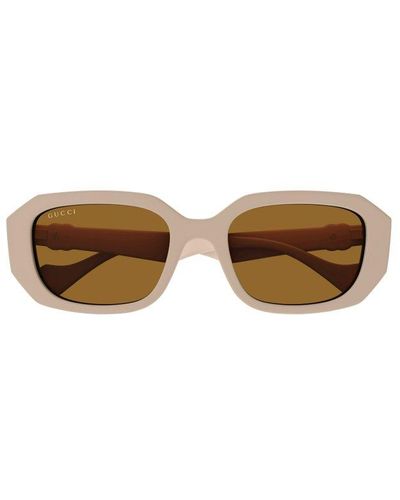 Gucci Rectangular Frame Sunglasses - Natural