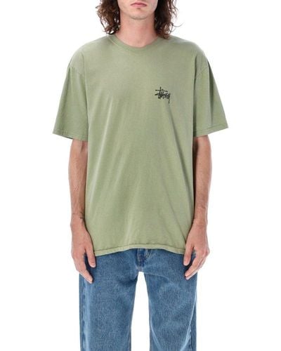 Stussy Basic Pig Dyed Crewneck T-shirt - Green
