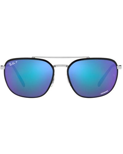 Ray-Ban Chromance Square Frame Sunglasses - Blue