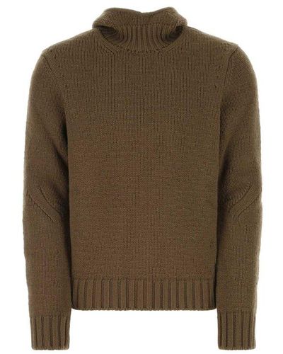 Bottega Veneta Hooded Knitted Sweater - Brown