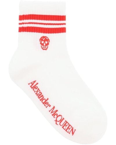 Alexander McQueen Logo Intarsia Socks - White
