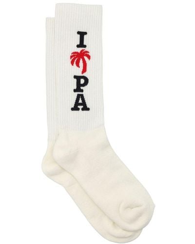 Palm Angels I Love Pa Socks - White