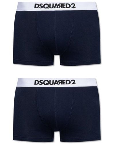 DSquared² 2 Pack Logo Waistband Boxers - Blue
