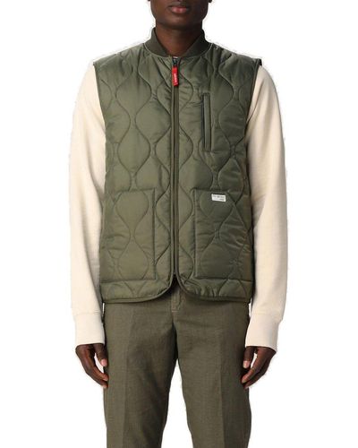 Fay Zip-up Quilted Gilet - Green