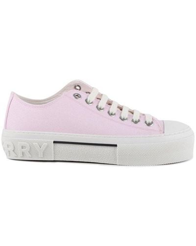 Burberry Logo Detailed Lace-up Sneakers - Pink