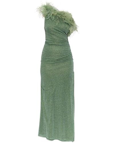 Oséree Dress With Ostrich Feathers, - Green