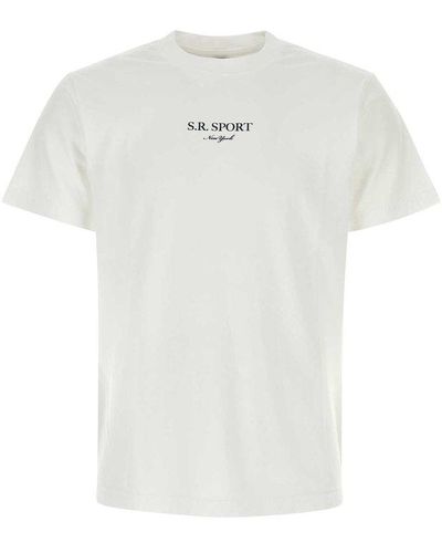 Sporty & Rich Logo Printed Crewneck T-shirt - White