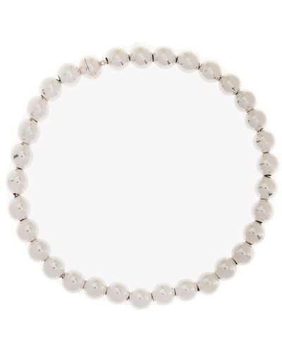 Jil Sander Spherical Embellished Necklace - White