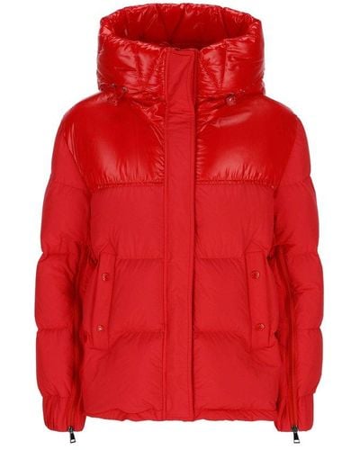 Moncler Logo Patch Hooded Jacket - Red