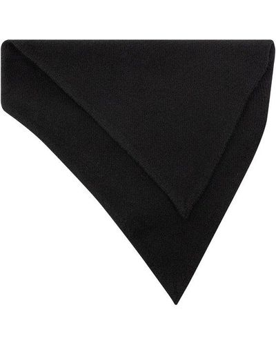 Jil Sander logo patch knit scarf - Black