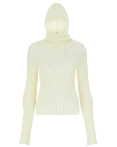 Low Classic Knitted Hoodie - White