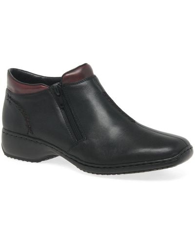 Rieker Drizzle Casual Ankle Boots - Black