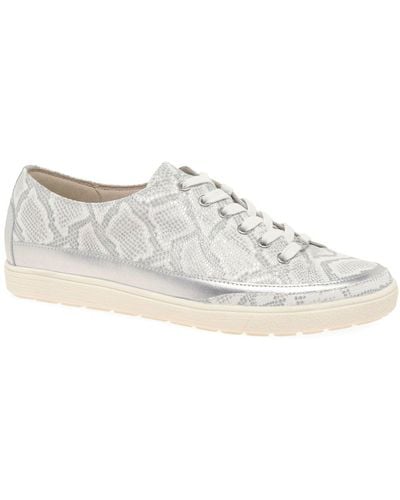 Caprice Star Casual Lace Up Sneakers - White