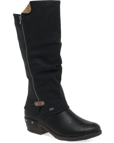 Rieker Sierra Knee High Boots - Black