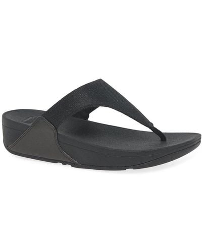 Fitflop Fitflop Lulu Shimmerlux Toe Post Sandals - Black