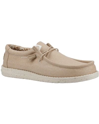 Hey Dude Wally Canvas Shoes - Natural