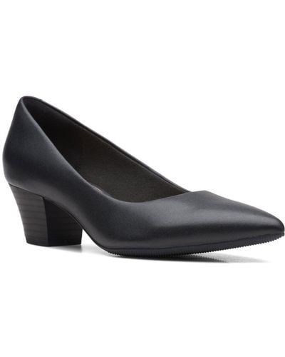 Clarks Teresa Step Low Heeled Court Shoes - Black
